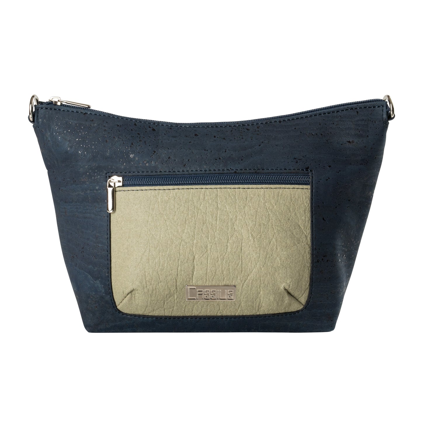 "Zora" Navy Blue/Sage Shoulder Bag